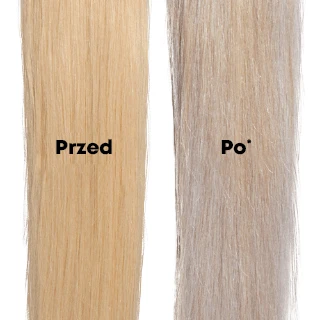 Efekt przed i po neutralizacji blond włosów