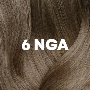 Włosy w brązowym odcieniu, tekst: „6 NGA”
