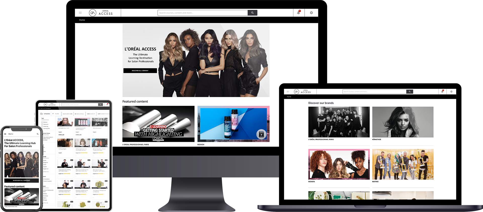 Zrzuty ekranu platformy L'Oréal Access