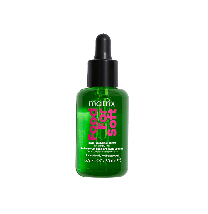Matrix Food For Soft Intensywnie nawilżający olejek do włosów suchych na zielonym tle