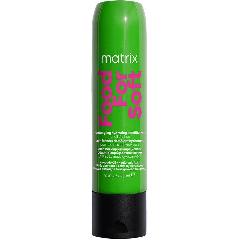 Opakowanie Matrix Food For Soft Intensywnie nawilżająca odżywka do włosów suchych na zielonym tle