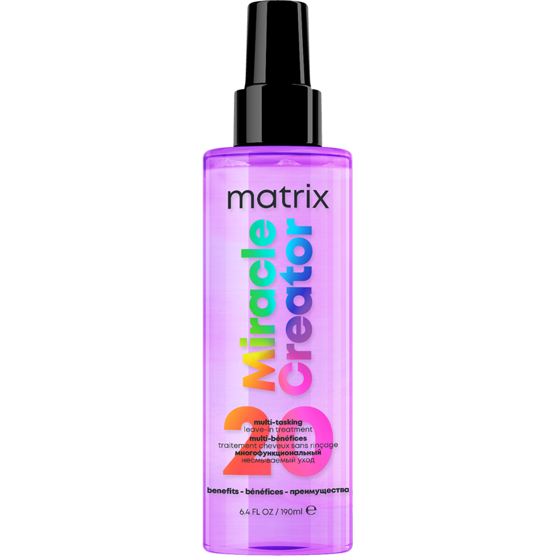 Matrix Miracle Creator Spray wielozadaniowy do stylizacji włosów na fioletowym tle