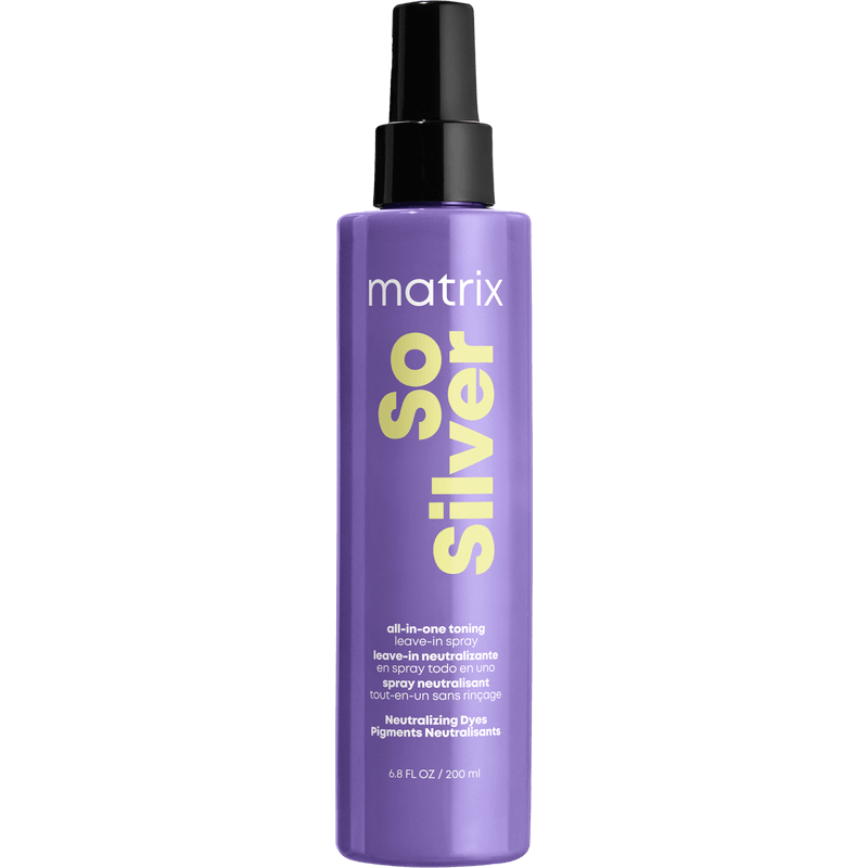 Fioletowa butelka sprayu So Silver firmy Matrix Professional do włosów